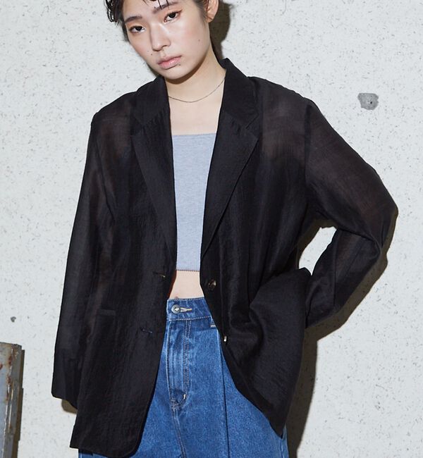 NOMINE「バックスリット シルキー シアー ジャケット」|その他|