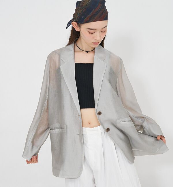 NOMINE「バックスリット シルキー シアー ジャケット」|その他|