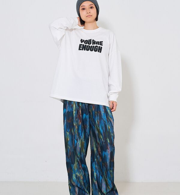 NOMINE「水彩アート ニュアンス柄 タックパンツ【予約】」|その他|