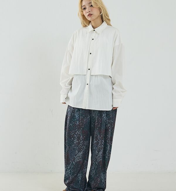 NOMINE「水彩アート ニュアンス柄 タックパンツ【予約】」|その他|