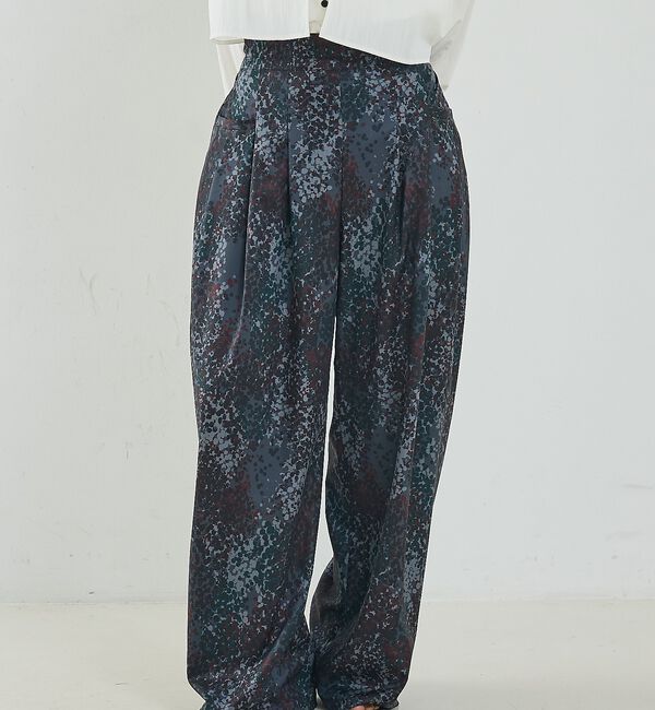 NOMINE「水彩アート ニュアンス柄 タックパンツ【予約】」|その他|