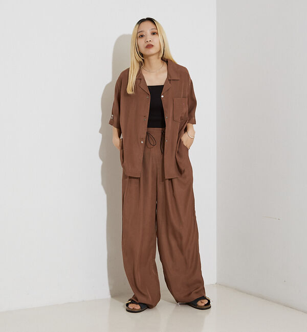 NOMINE「【セットアップ対応】ヴィンテージサテン 開襟 シャツ」|シャツ・ブラウス|