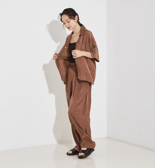 NOMINE「【セットアップ対応】ヴィンテージサテン 開襟 シャツ」|シャツ・ブラウス|