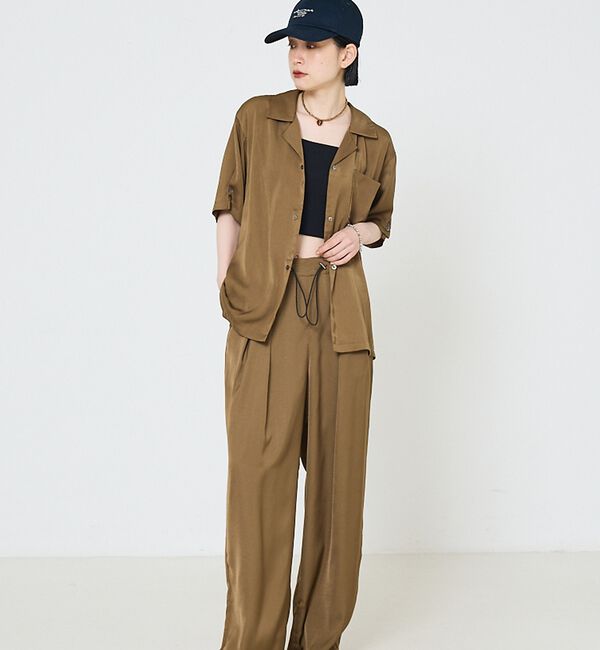 NOMINE「【セットアップ対応】ヴィンテージサテン 開襟 シャツ」|シャツ・ブラウス|