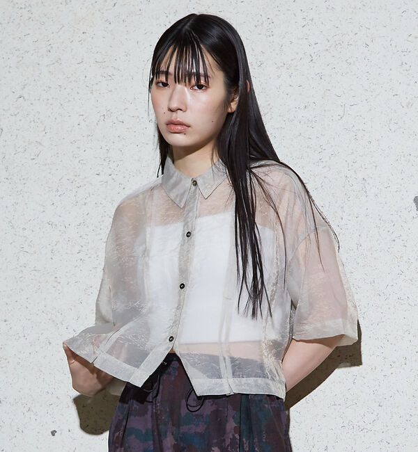 NOMINE「ハーフスリーブ シアー シャツ」|シャツ・ブラウス|