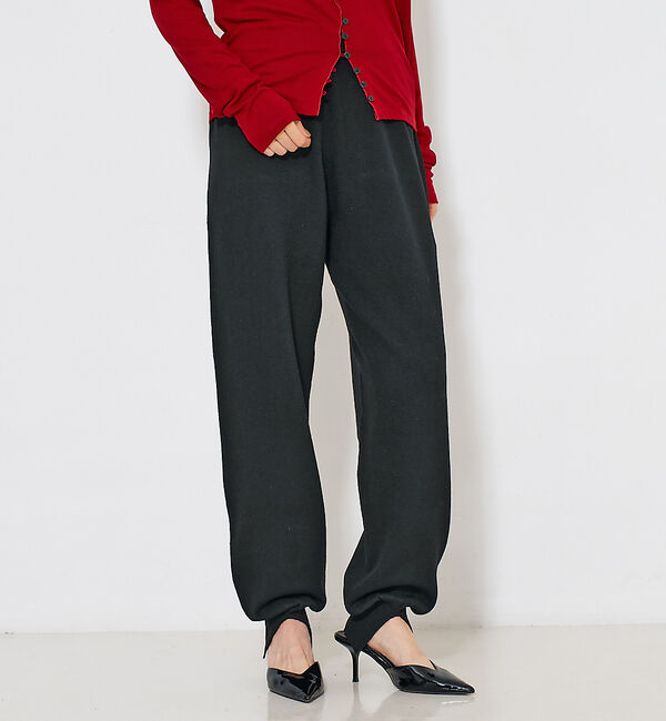 NOMINE「【セットアップ/ユニセックス】スウェットライク ニットパンツ」|その他|ブラック