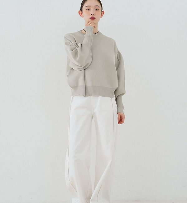 NOMINE「サイドライン ワイド デニムパンツ」|デニム|