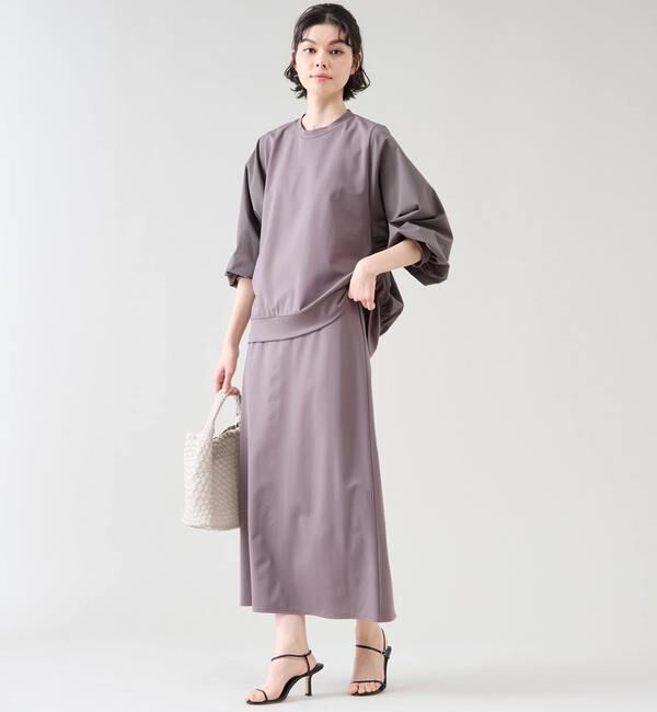 TIARA「ドルマンタフタコンビトップス（セットアップ可）」|Tシャツ・カットソー|