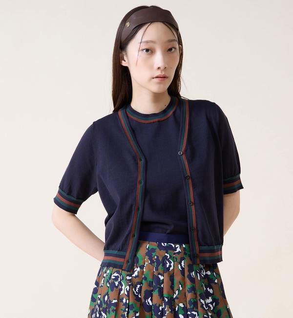TIARA「トリプルラインカーディガン」|カーディガン|ネイビー