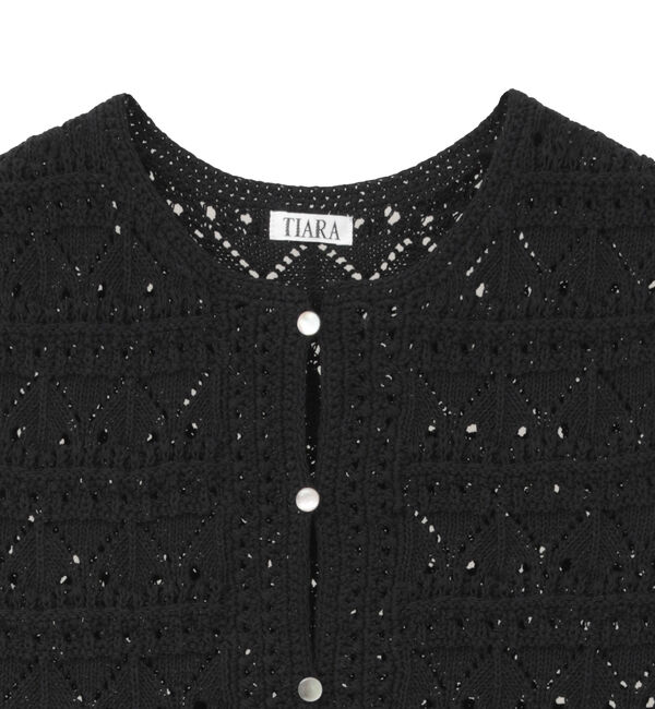 TIARA「クロシェライクベスト」|カーディガン|
