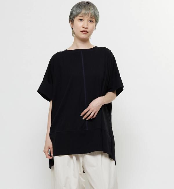 Soffitto「【nota della mano sinistra（ノータ デラ マノ シニストラ）】センター切替スリットBIGトップス」|Tシャツ・カットソー|ブラック
