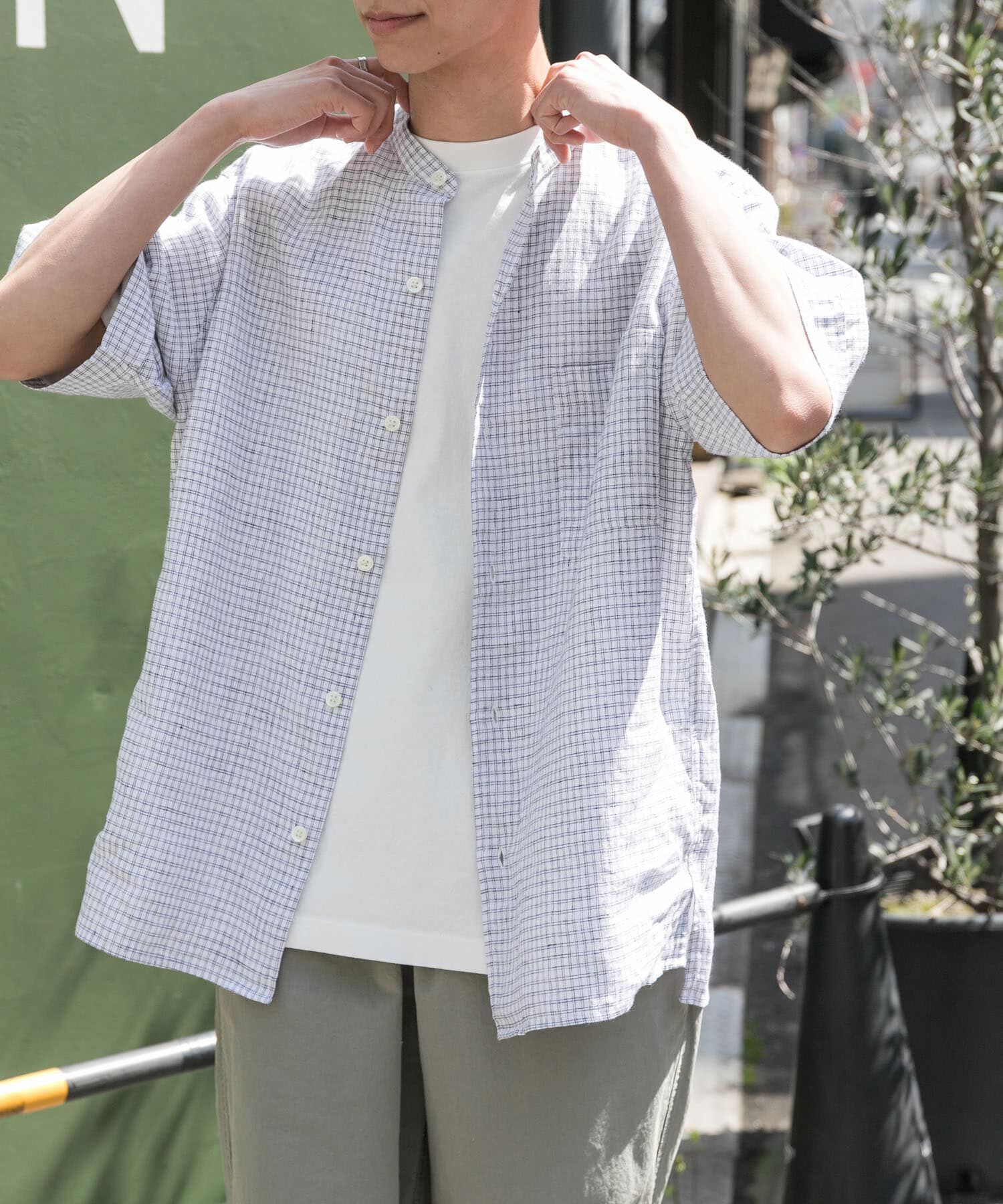 URBAN RESEARCH DOORS「FORK&SPOON　コットンリネンショートスリーブシャツ」|シャツ・ブラウス|