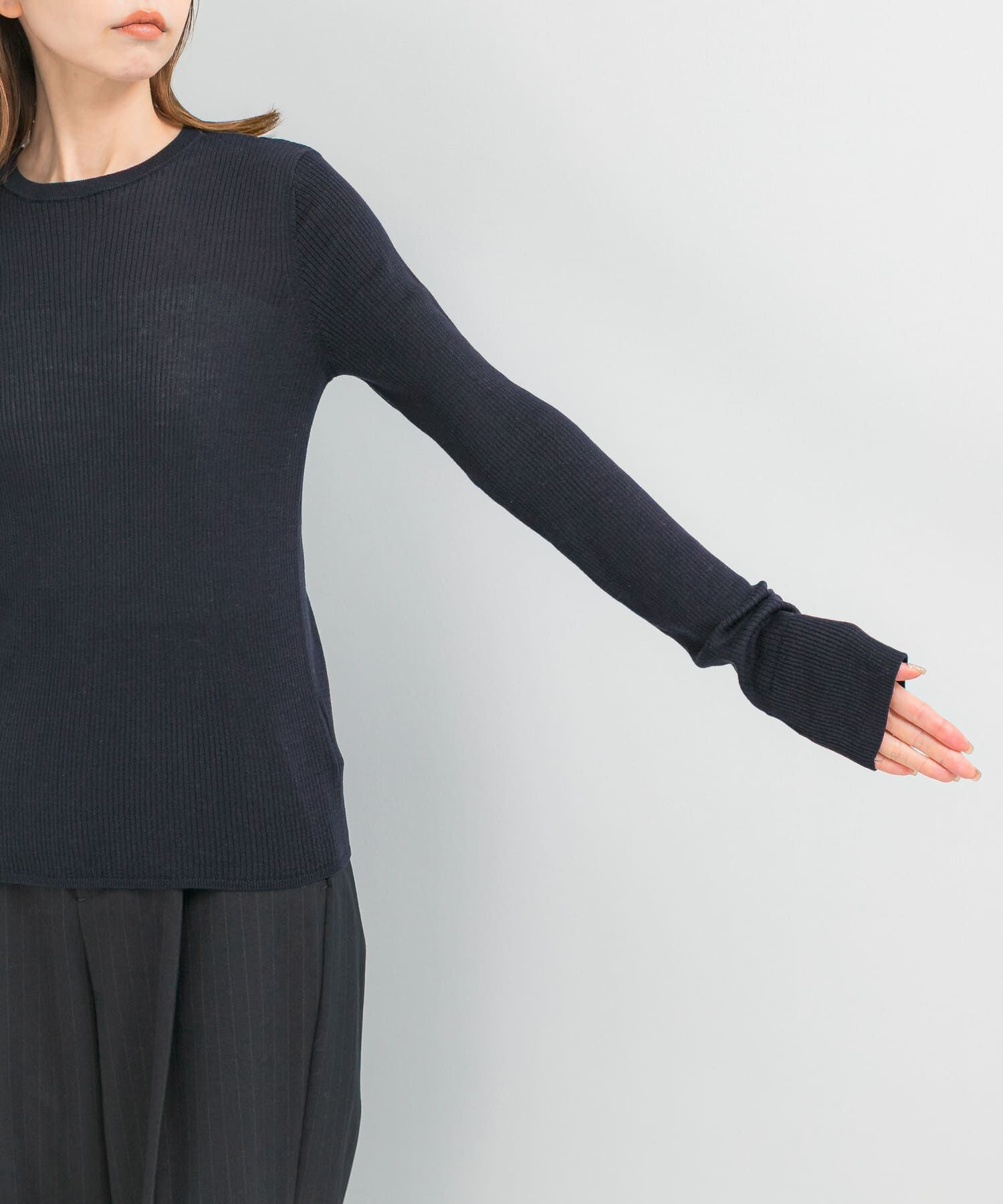 URBAN RESEARCH ROSSO「シルク混リブデザインニット」|ニット・セーター|