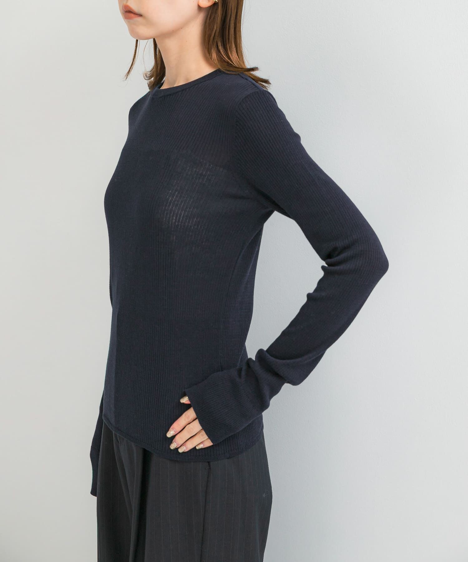 URBAN RESEARCH ROSSO「シルク混リブデザインニット」|ニット・セーター|