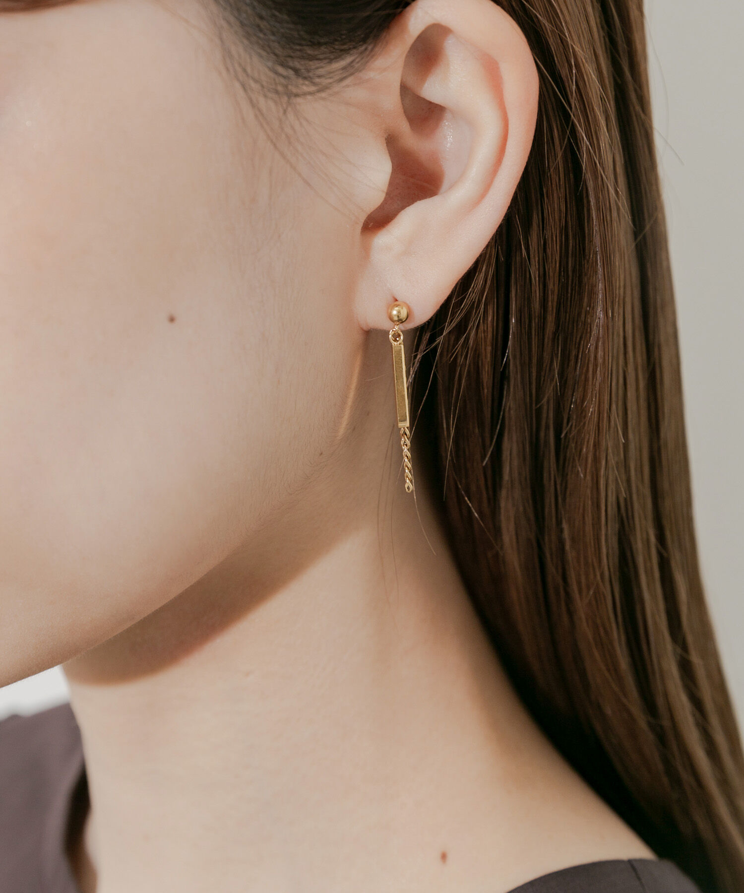 SMELLY「ステンレススクエアバーピアス」|ピアス|