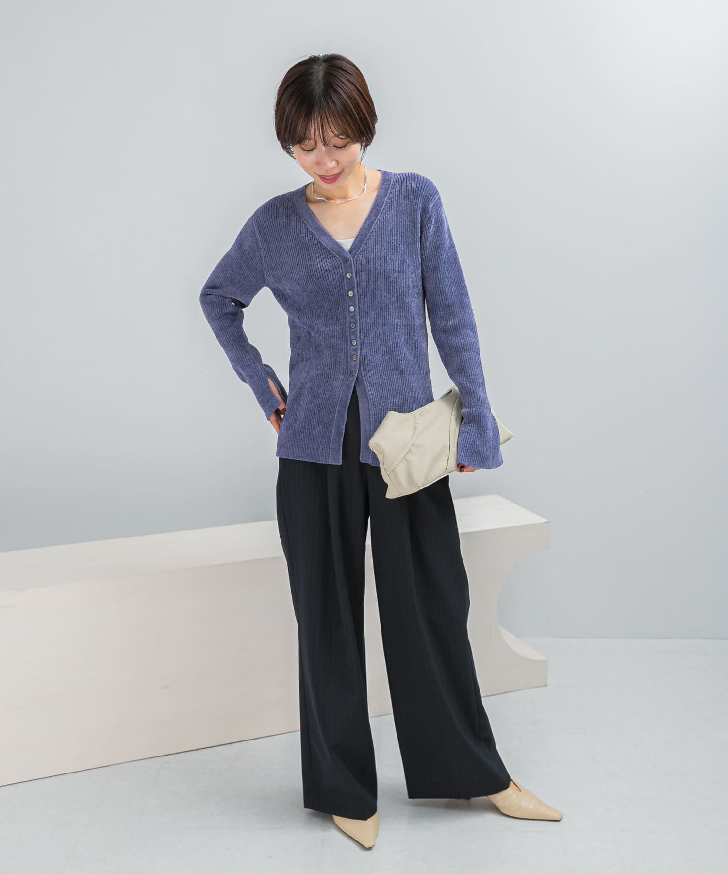 URBAN RESEARCH ROSSO「モールVネックニットカーディガン」|カーディガン|