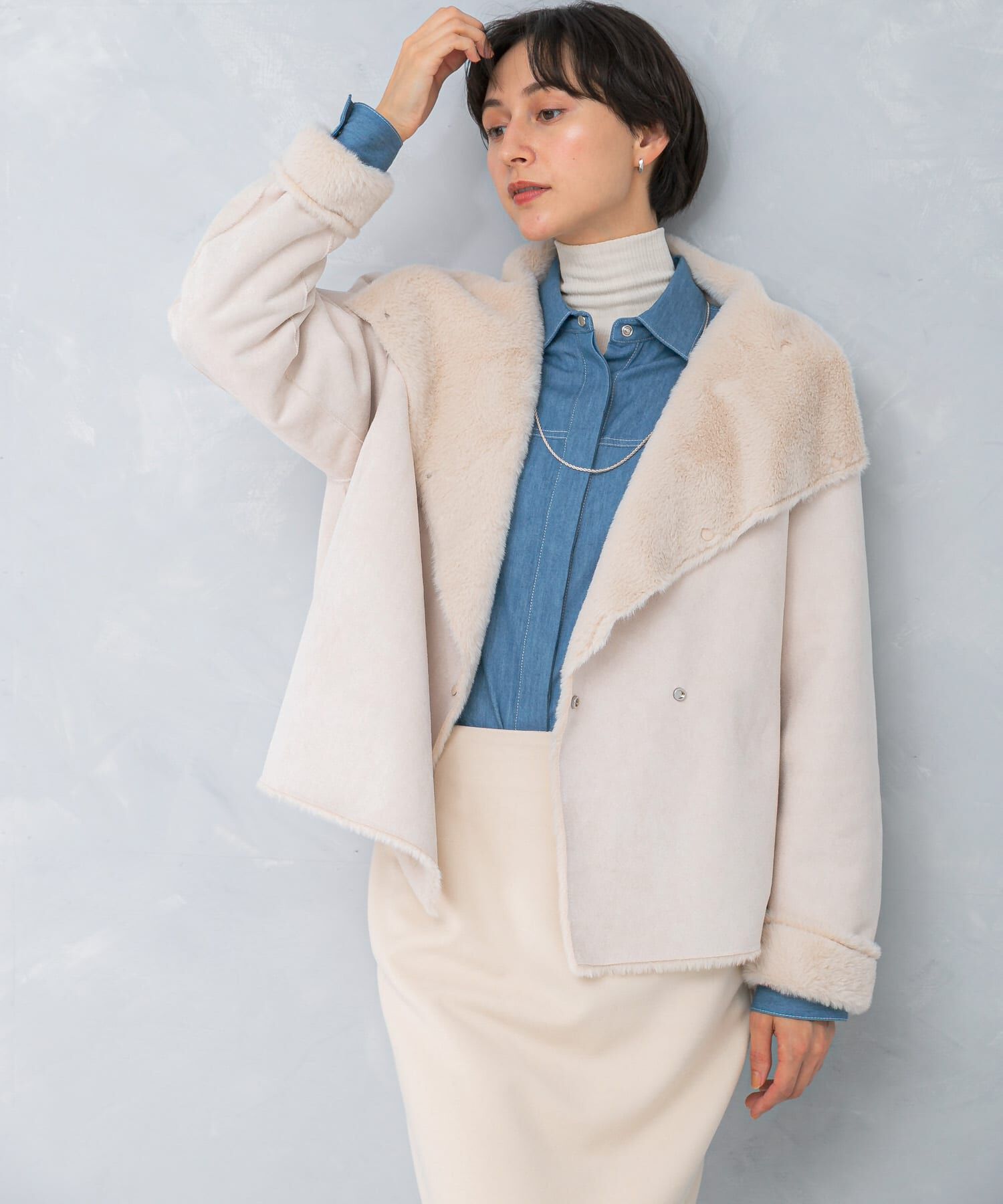 URBAN RESEARCH ROSSO「『WEB/一部店舗限定』リバーシブルファーブルゾン」|ブルゾン・スタジャン|