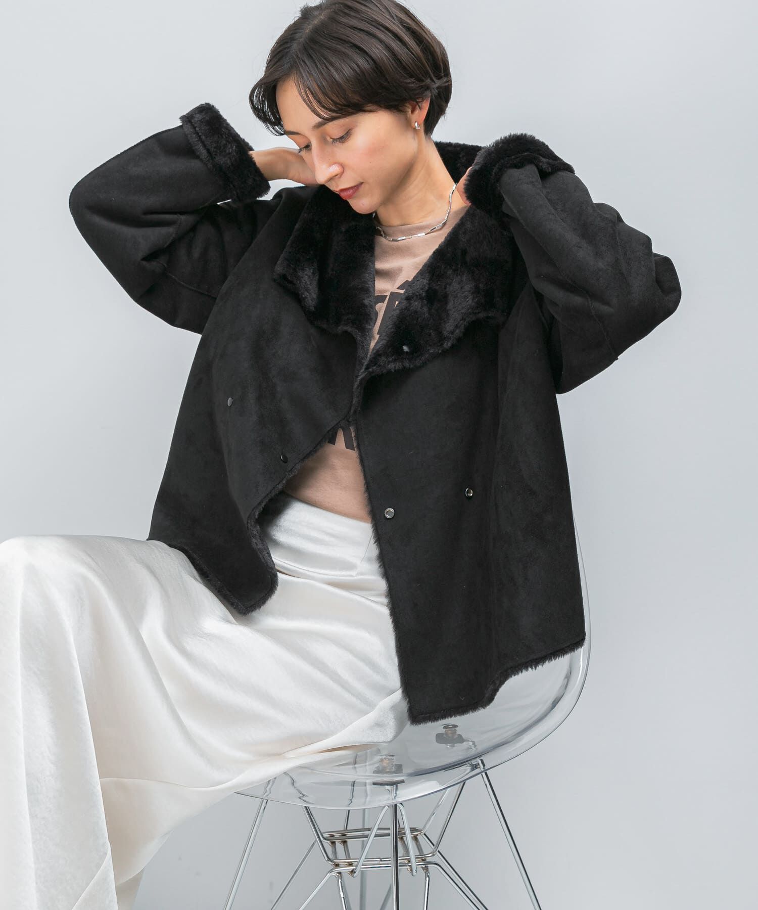 URBAN RESEARCH ROSSO「『WEB/一部店舗限定』リバーシブルファーブルゾン」|ブルゾン・スタジャン|