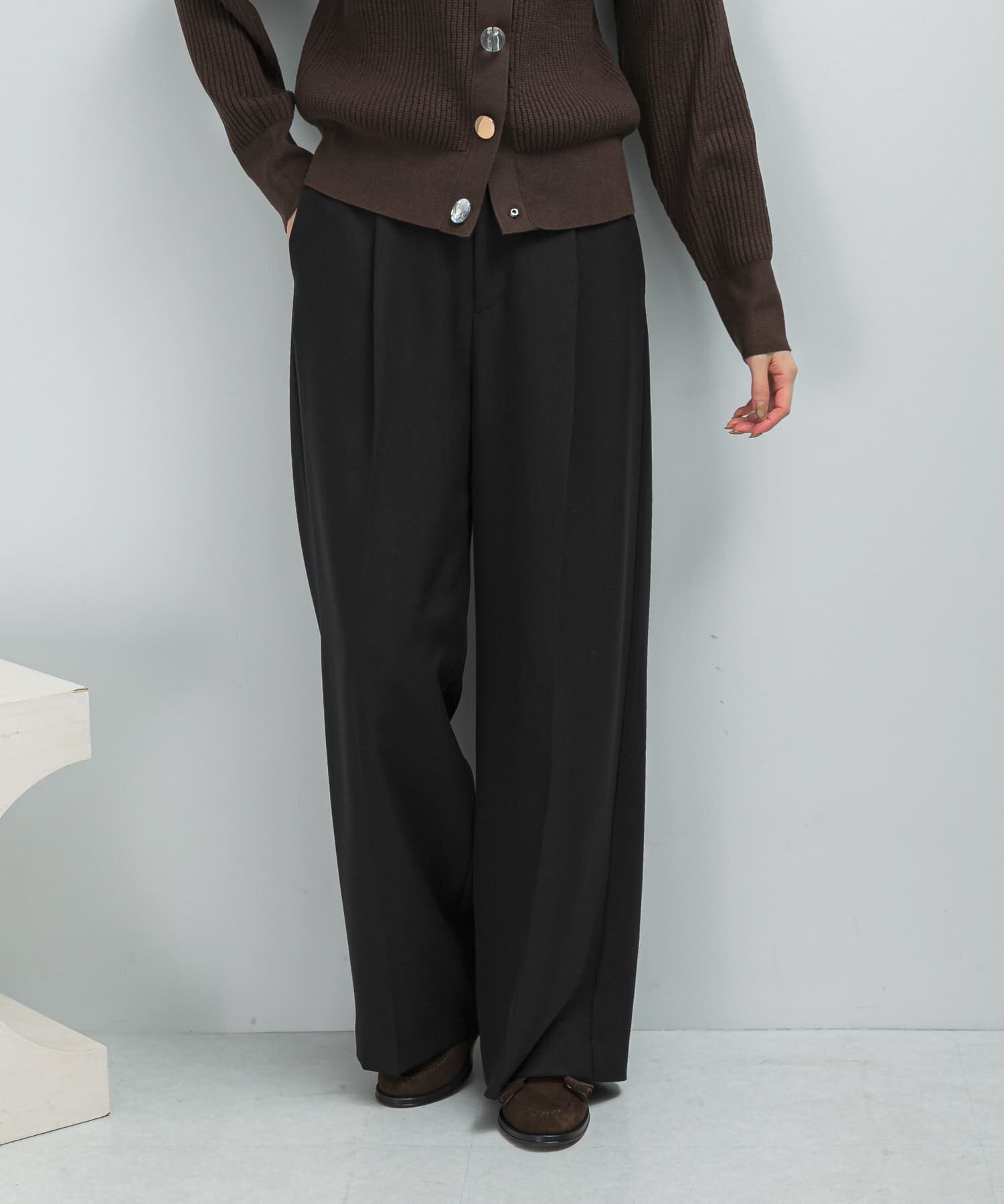 URBAN RESEARCH ROSSO「イージーケアタックイージーパンツ」|その他|ブラック