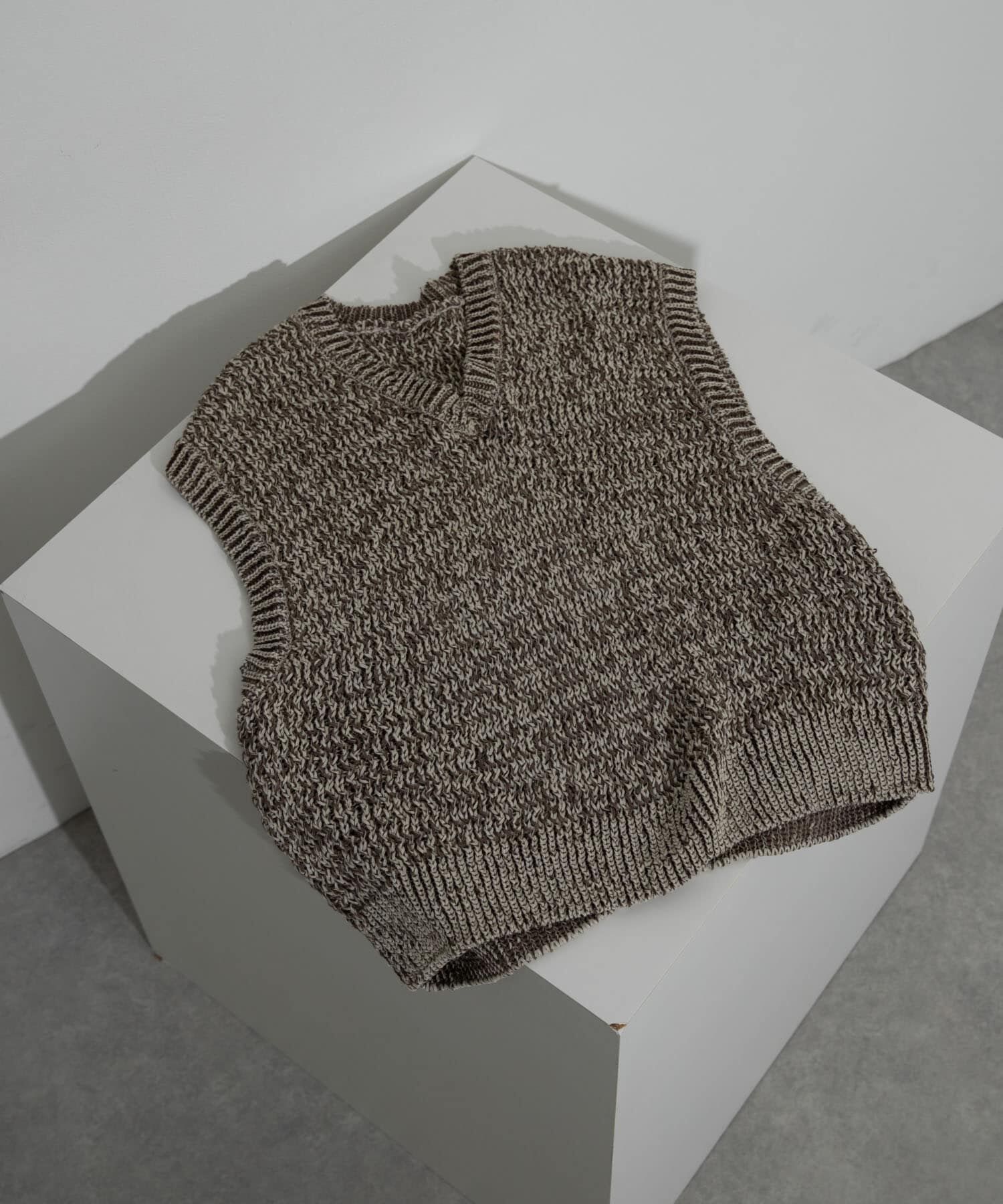 SENSE OF PLACE by URBAN RESEARCH「ミックスヤーンニットベスト」|ニット・セーター|