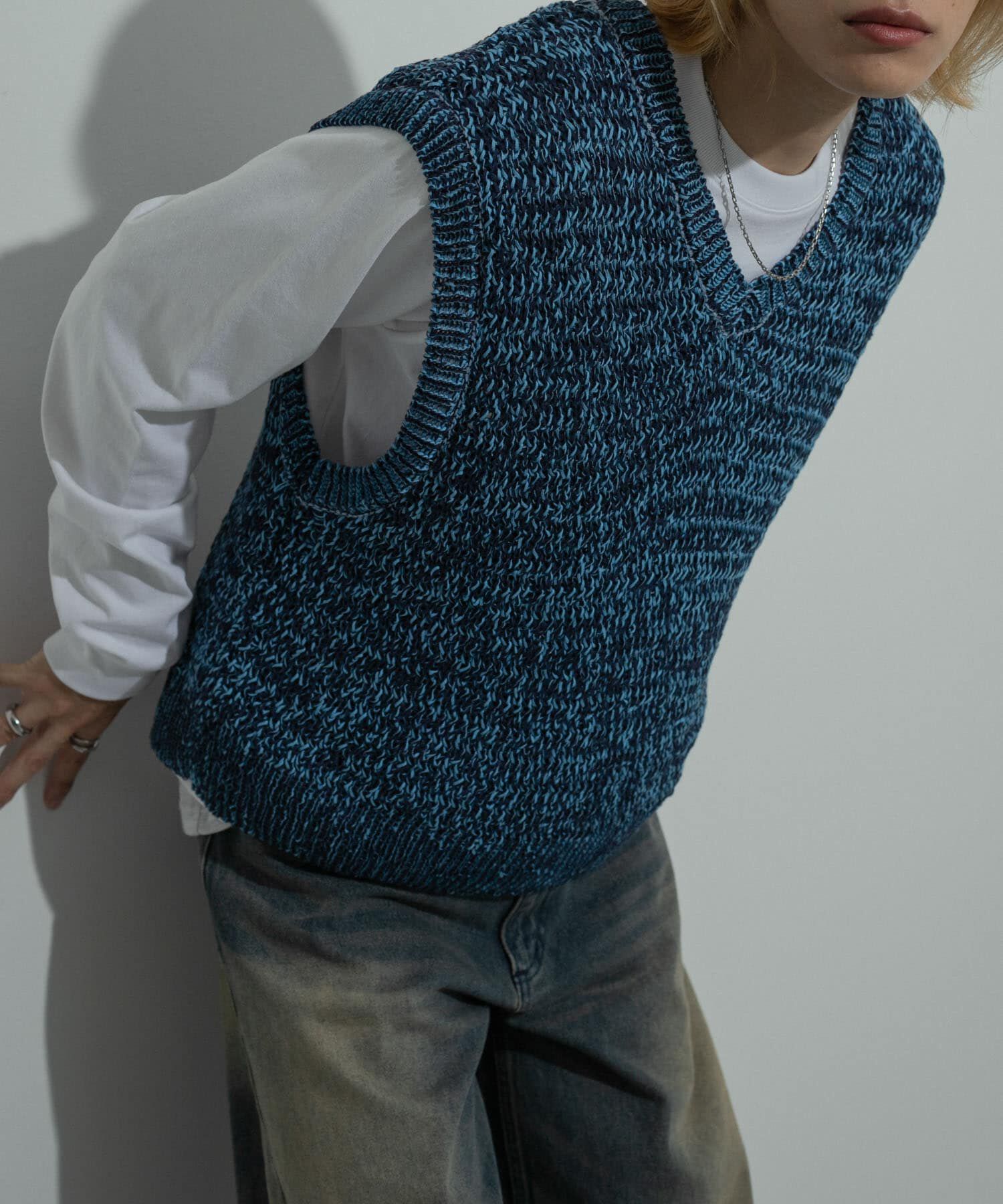 SENSE OF PLACE by URBAN RESEARCH「ミックスヤーンニットベスト」|ニット・セーター|