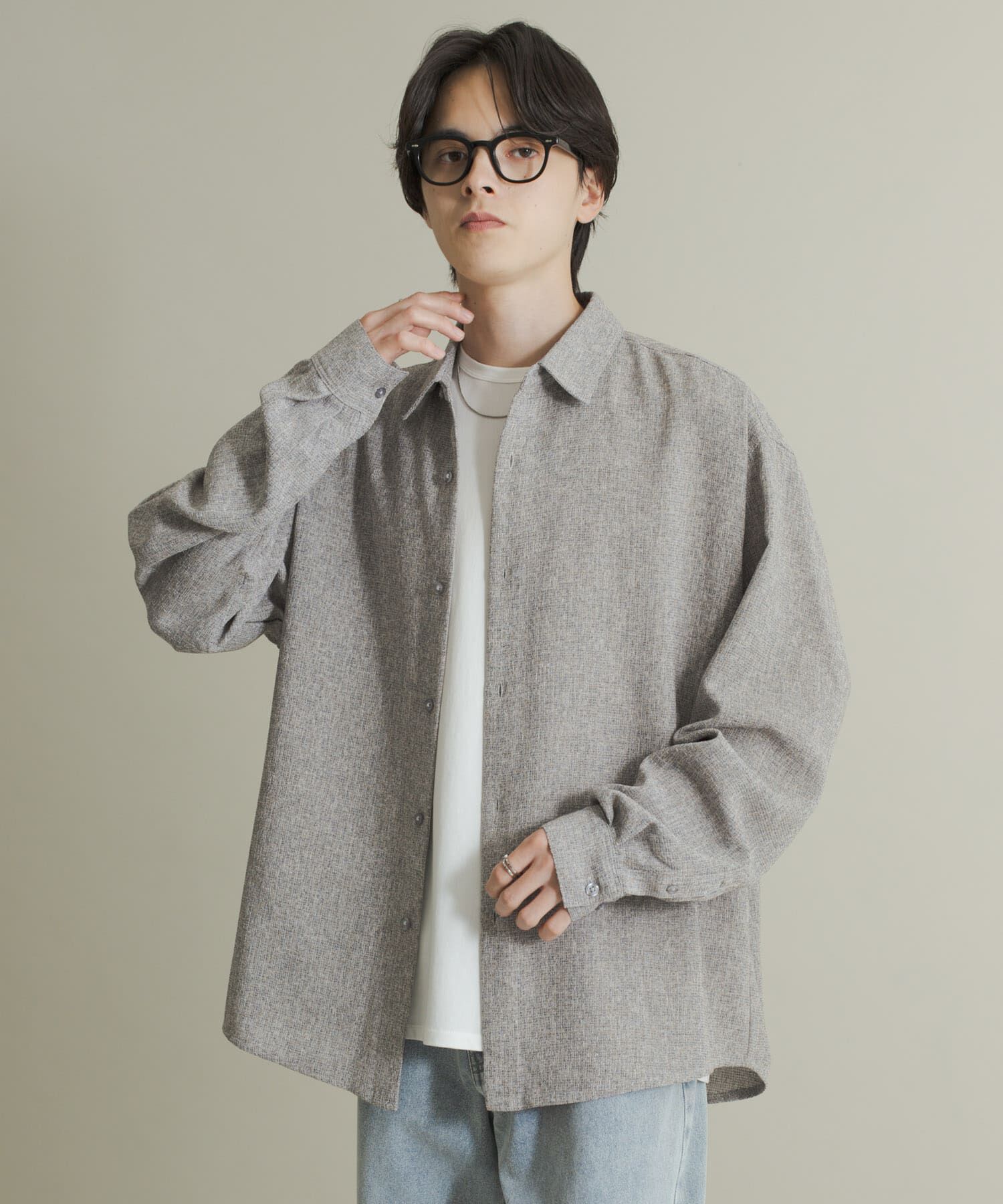 SENSE OF PLACE by URBAN RESEARCH「ライトツイードレギュラーカラーシャツ」|シャツ・ブラウス|