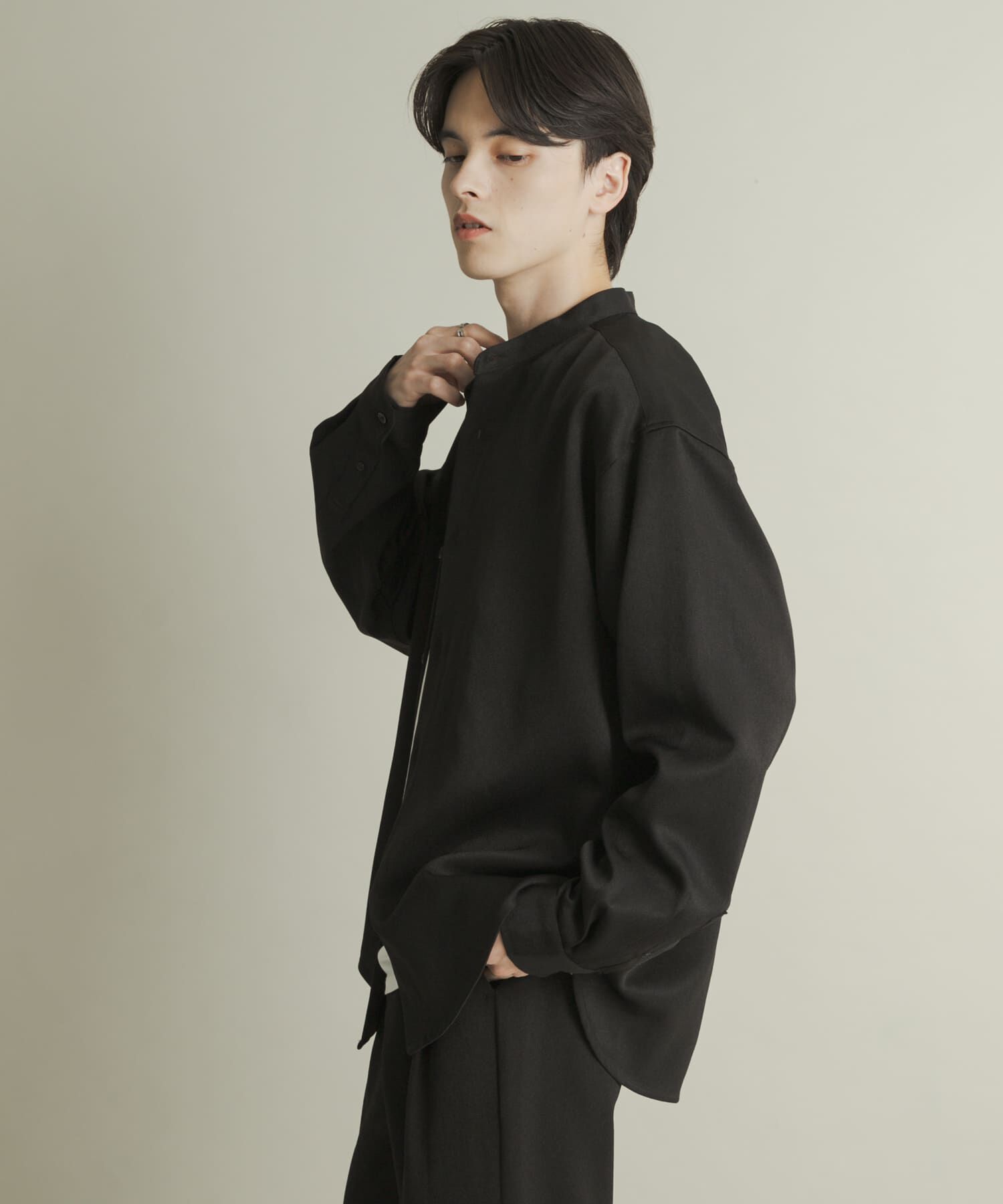 SENSE OF PLACE by URBAN RESEARCH「ウールライクバンドカラールーズシャツ」|シャツ・ブラウス|