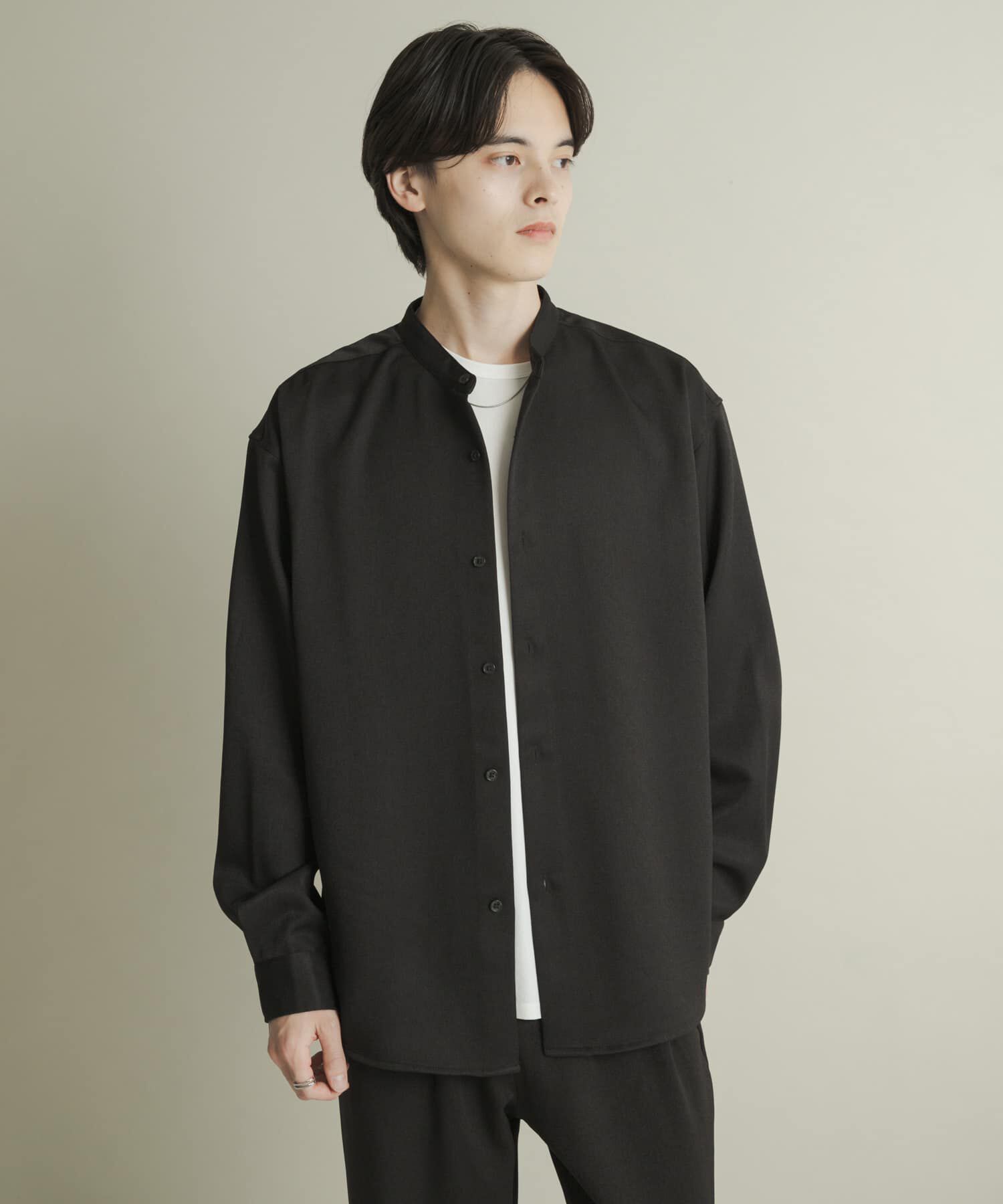 SENSE OF PLACE by URBAN RESEARCH「ウールライクバンドカラールーズシャツ」|シャツ・ブラウス|