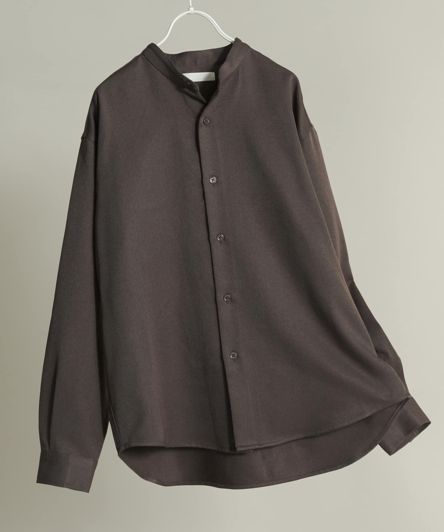 SENSE OF PLACE by URBAN RESEARCH「ウールライクバンドカラールーズシャツ」|シャツ・ブラウス|チャコールグレー