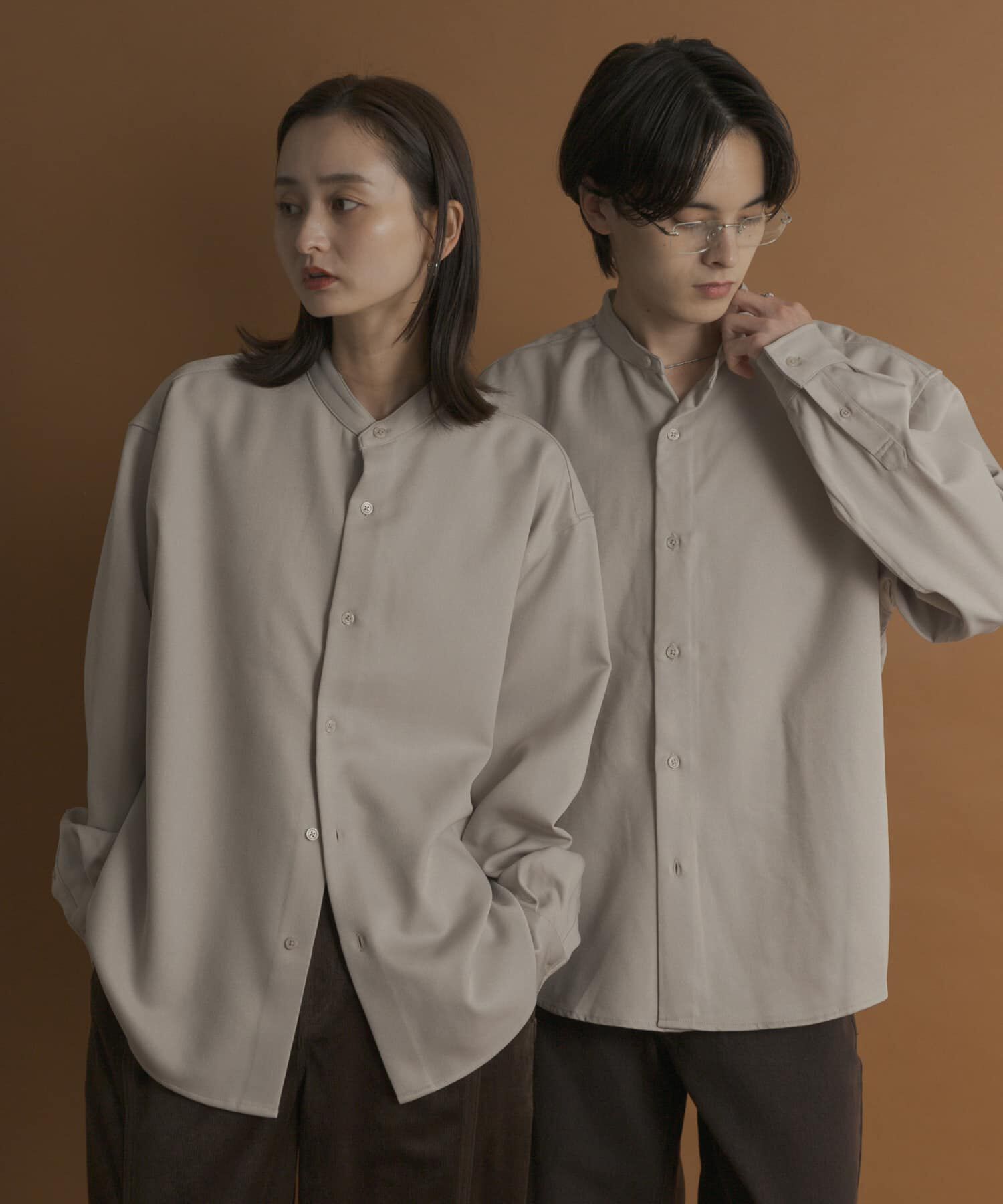 SENSE OF PLACE by URBAN RESEARCH「ウールライクバンドカラールーズシャツ」|シャツ・ブラウス|