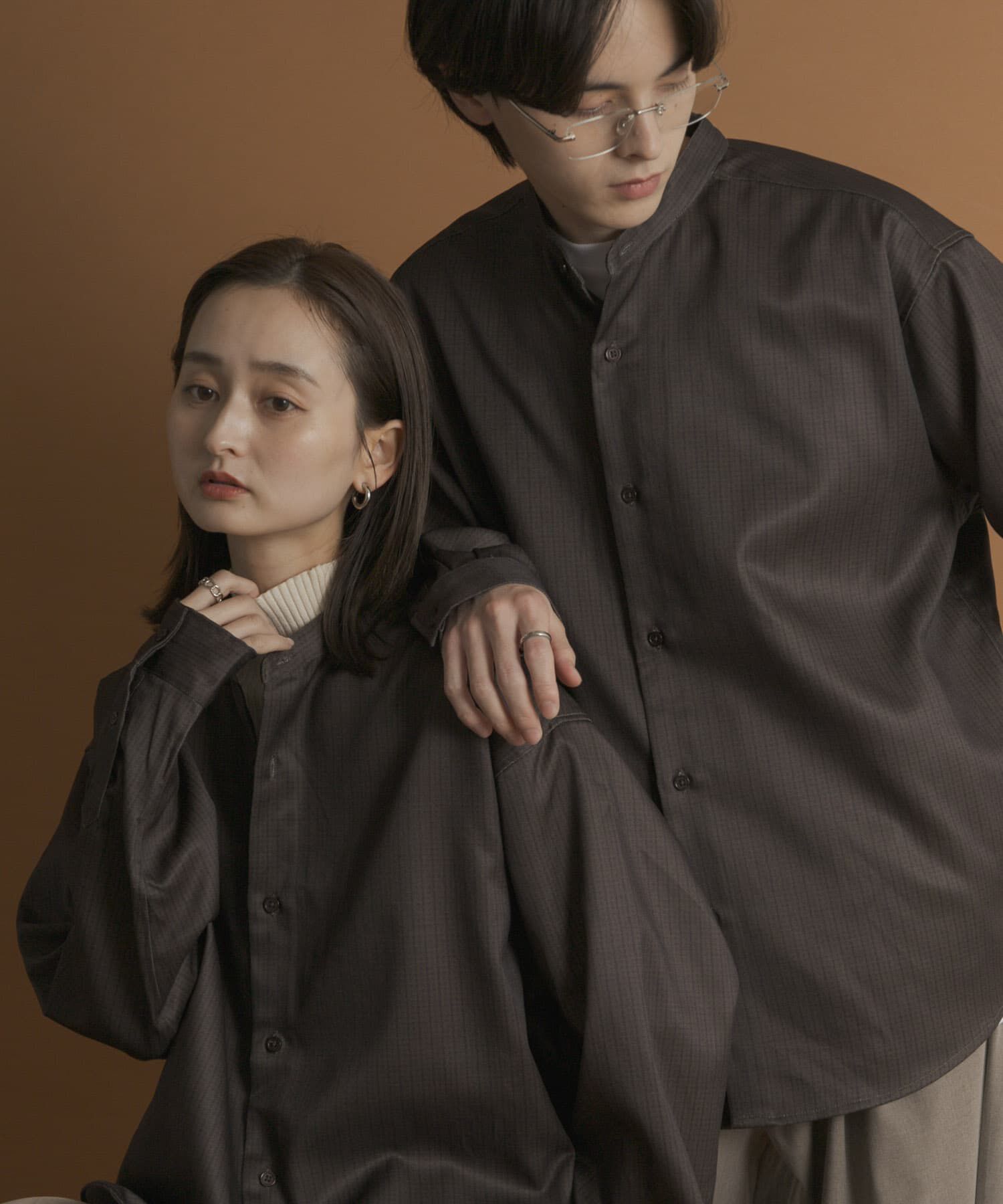 SENSE OF PLACE by URBAN RESEARCH「ウールライクバンドカラールーズシャツ」|シャツ・ブラウス|