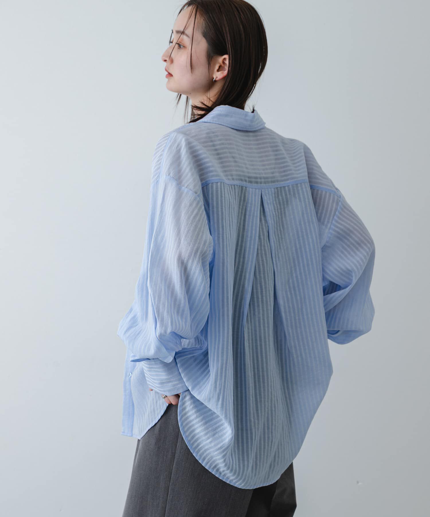 SENSE OF PLACE by URBAN RESEARCH「『接触冷感/速乾』シアーストライプアレンジシャツ」|シャツ・ブラウス|