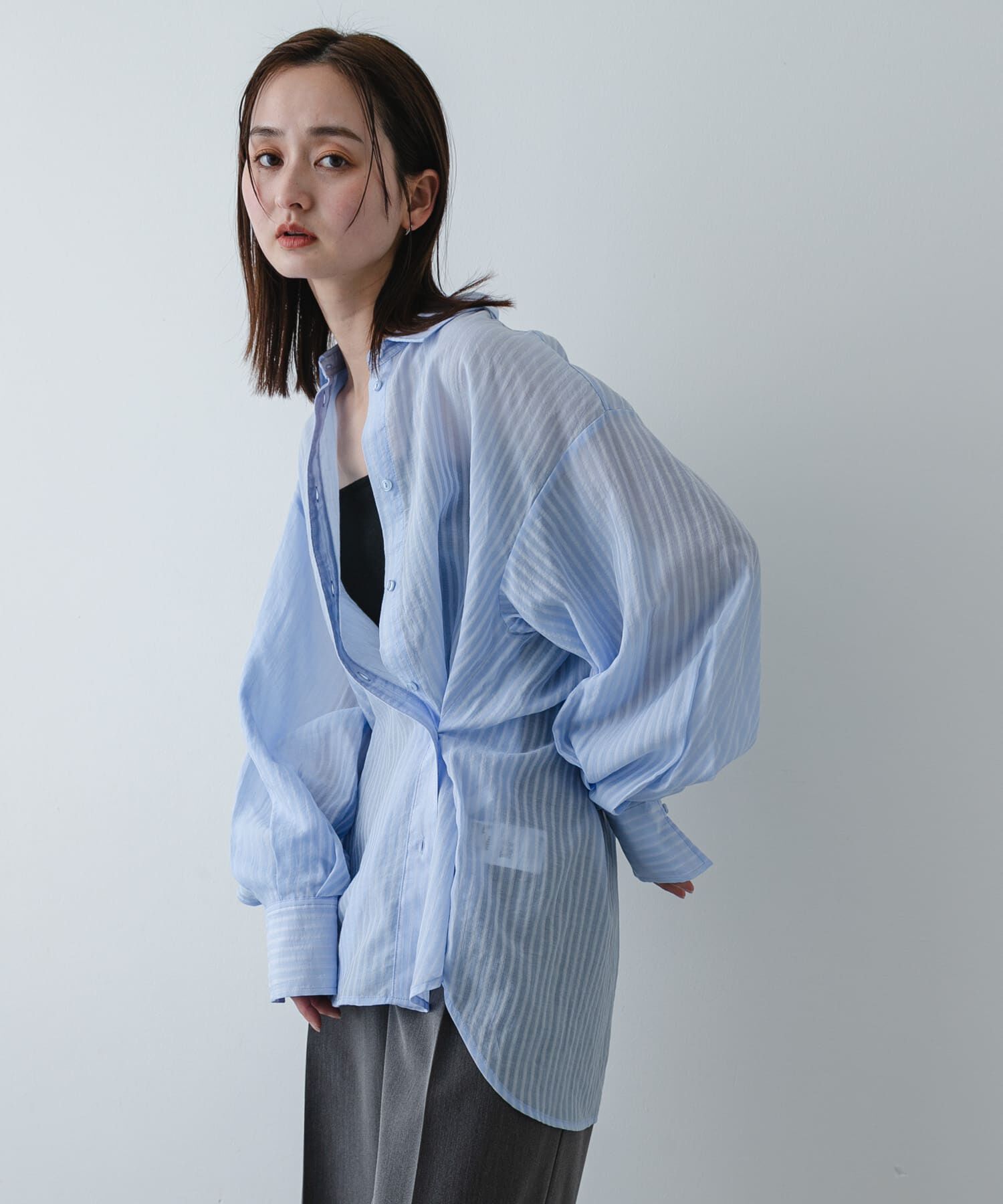 SENSE OF PLACE by URBAN RESEARCH「『接触冷感/速乾』シアーストライプアレンジシャツ」|シャツ・ブラウス|