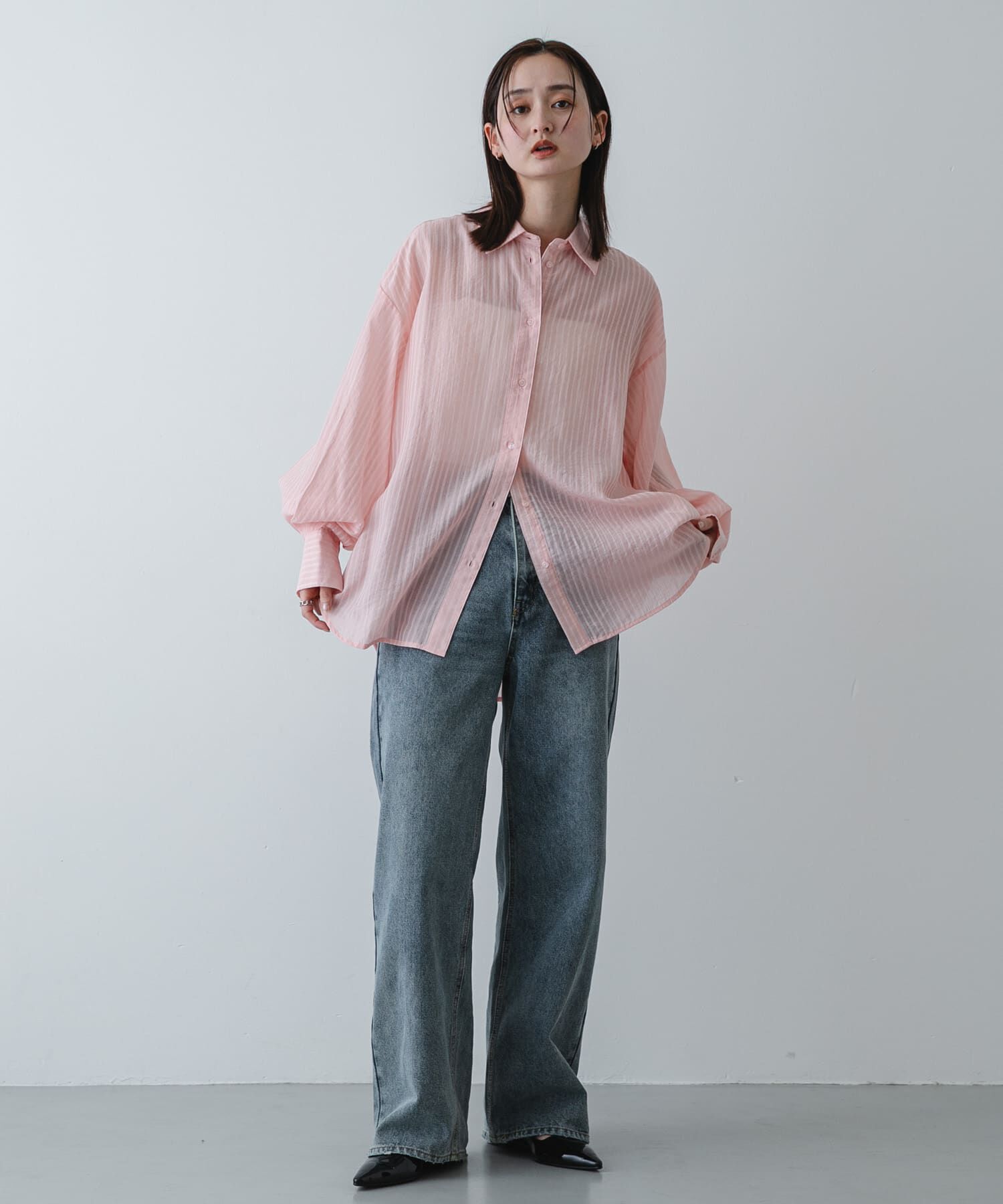 SENSE OF PLACE by URBAN RESEARCH「『接触冷感/速乾』シアーストライプアレンジシャツ」|シャツ・ブラウス|