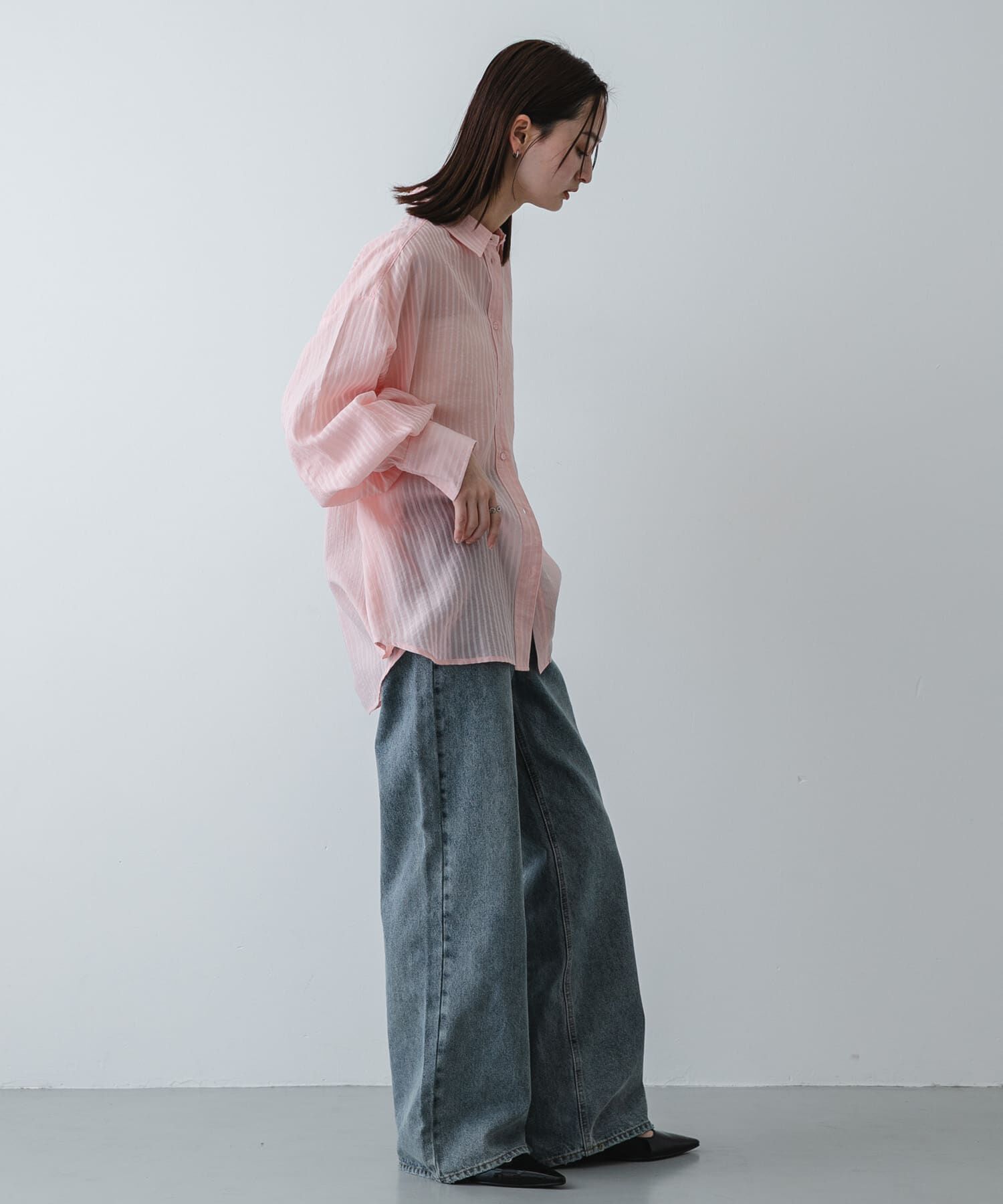 SENSE OF PLACE by URBAN RESEARCH「『接触冷感/速乾』シアーストライプアレンジシャツ」|シャツ・ブラウス|