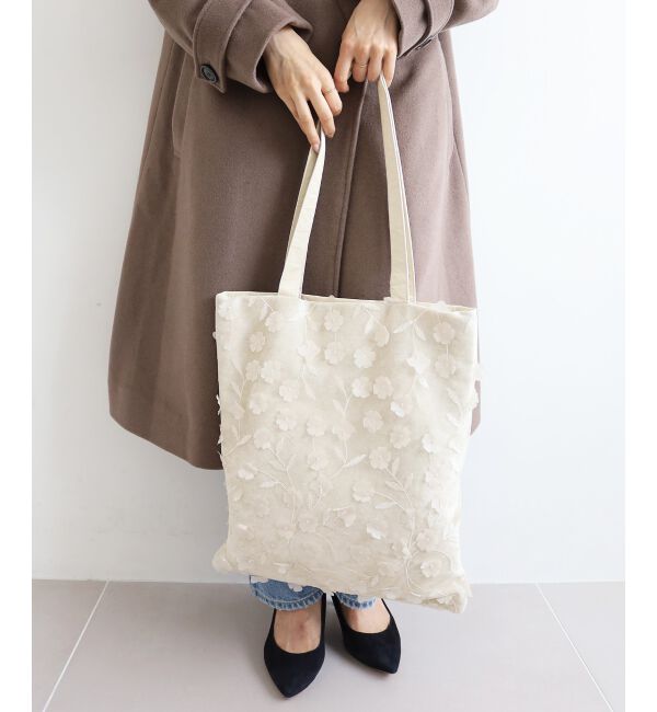 le.coeur blanc「チュールフラワーシンプルトート」|トートバッグ|