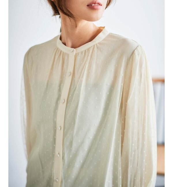 le.coeur blanc「ドットチュールレイヤードブラウス」|シャツ・ブラウス|