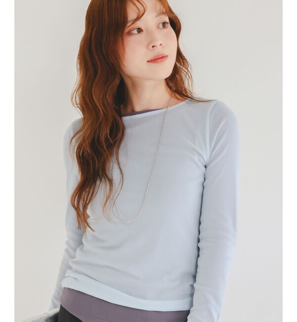 le.coeur blanc「薄手で着心地抜群！新色登場★シアークルーネックプルオーバー」|Tシャツ・カットソー|