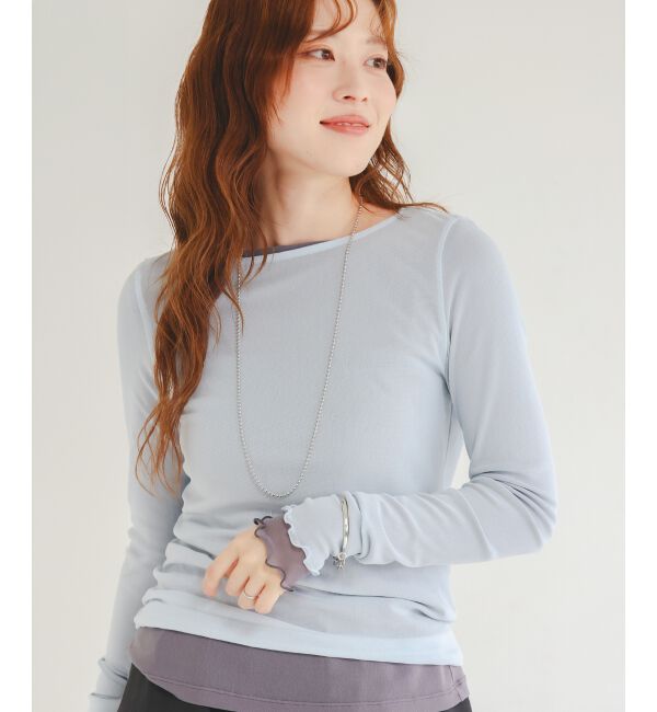 le.coeur blanc「薄手で着心地抜群！新色登場★シアークルーネックプルオーバー」|Tシャツ・カットソー|