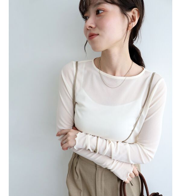 le.coeur blanc「薄手で着心地抜群！新色登場★シアークルーネックプルオーバー」|Tシャツ・カットソー|