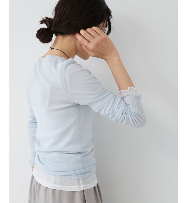 le.coeur blanc「薄手で着心地抜群！新色登場★シアークルーネックプルオーバー」|Tシャツ・カットソー|