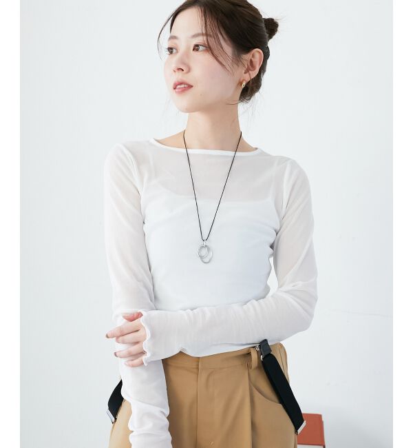 le.coeur blanc「薄手で着心地抜群！新色登場★シアークルーネックプルオーバー」|Tシャツ・カットソー|