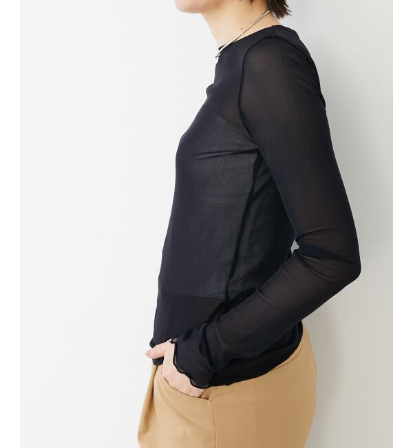 le.coeur blanc「薄手で着心地抜群！新色登場★シアークルーネックプルオーバー」|Tシャツ・カットソー|