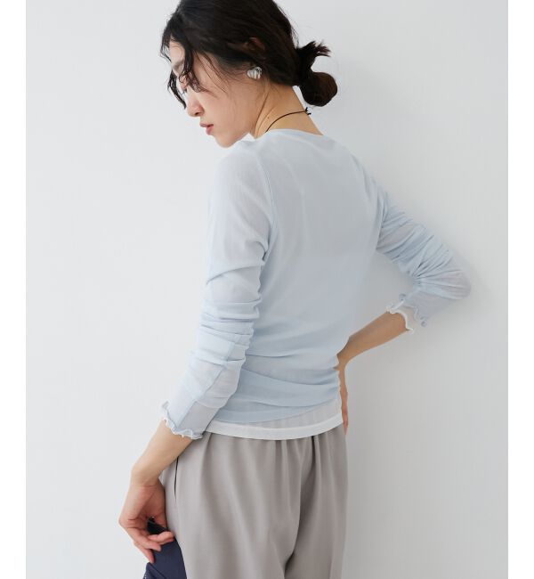 le.coeur blanc「薄手で着心地抜群！新色登場★シアークルーネックプルオーバー」|Tシャツ・カットソー|