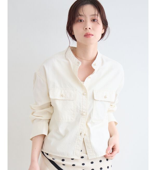  「スタンドネックパールボタンシャツ」|シャツ・ブラウス|