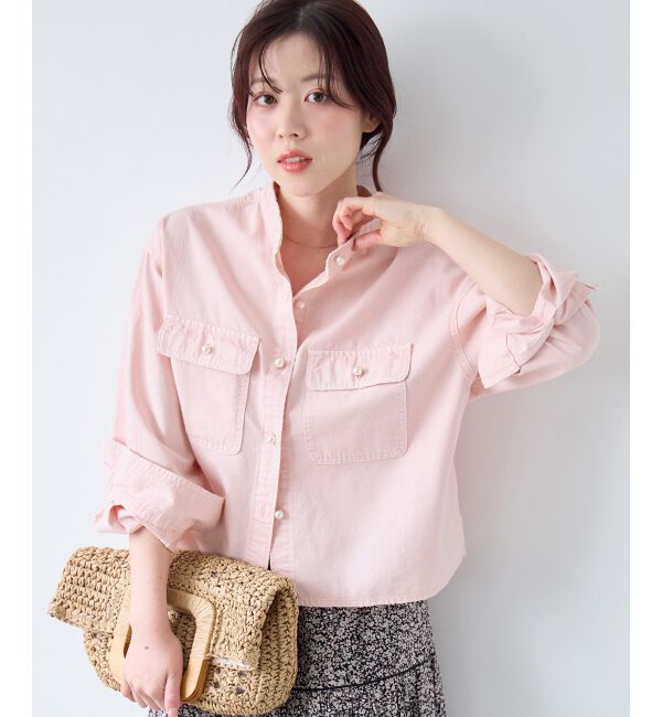  「スタンドネックパールボタンシャツ」|シャツ・ブラウス|