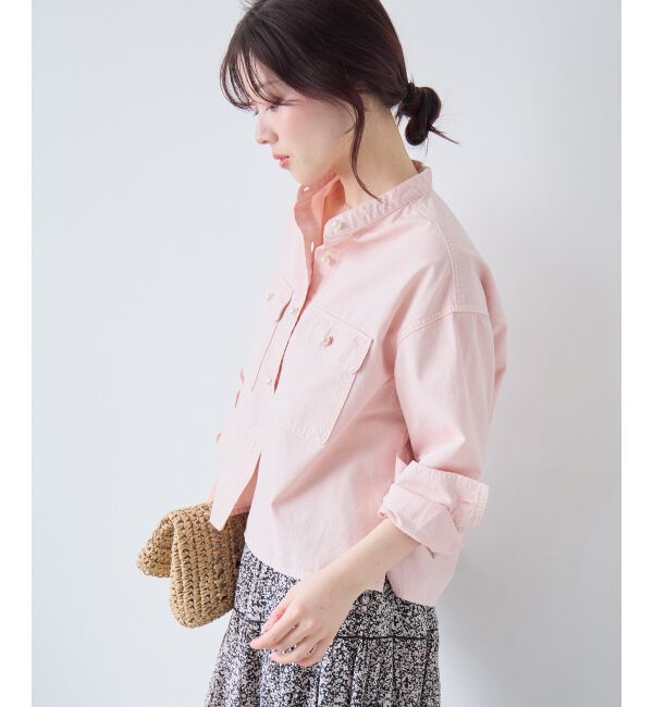  「スタンドネックパールボタンシャツ」|シャツ・ブラウス|