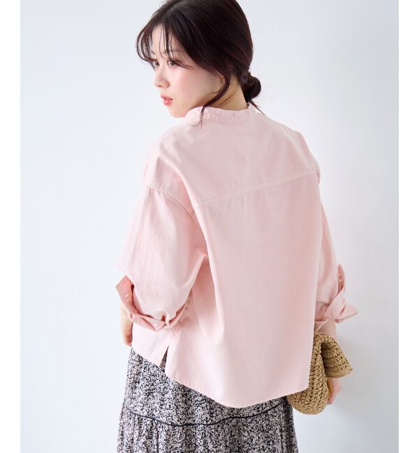  「スタンドネックパールボタンシャツ」|シャツ・ブラウス|