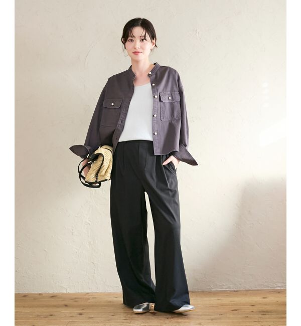  「スタンドネックパールボタンシャツ」|シャツ・ブラウス|