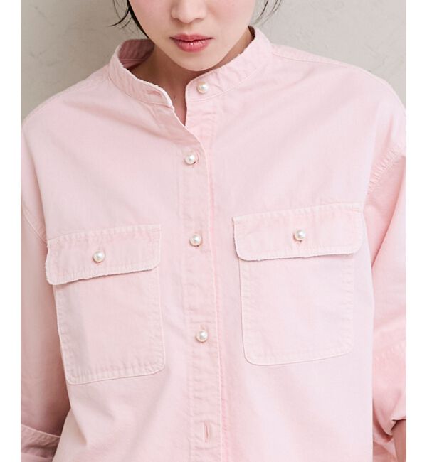  「スタンドネックパールボタンシャツ」|シャツ・ブラウス|